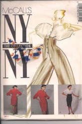 4131 MCCALLS NY NY BUTTON DOLMAN DRESS LENGTHS, HI WAIST JUMPSUIT PATTERN 12 uncut